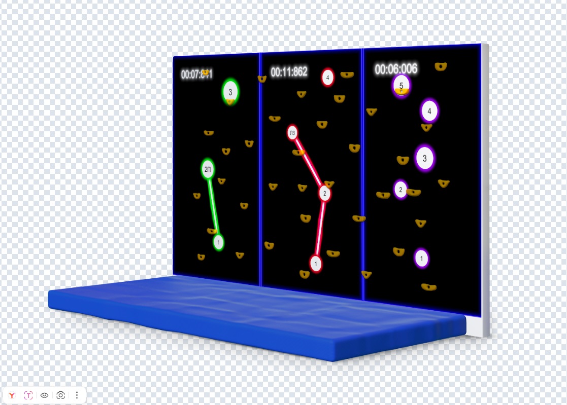 Интерактивный скалодром с креплением к стене