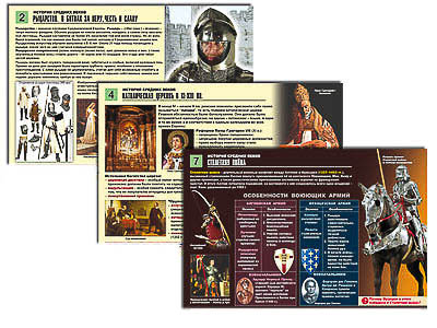 Комплект таблиц по истории раздат. "История средних веков" (цвет., лам., 8 шт.)