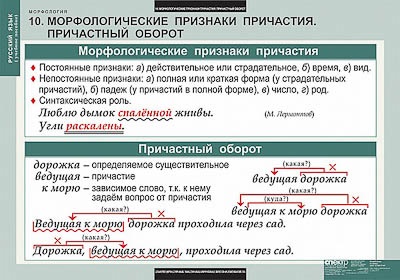 Таблицы демонстрационные "Русский язык. Морфология"