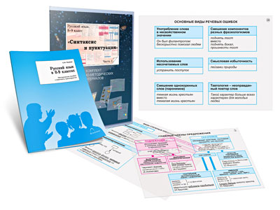  Комплект транспарантов «Русский язык в 8–9 классах. Синтаксис и пунктуация»