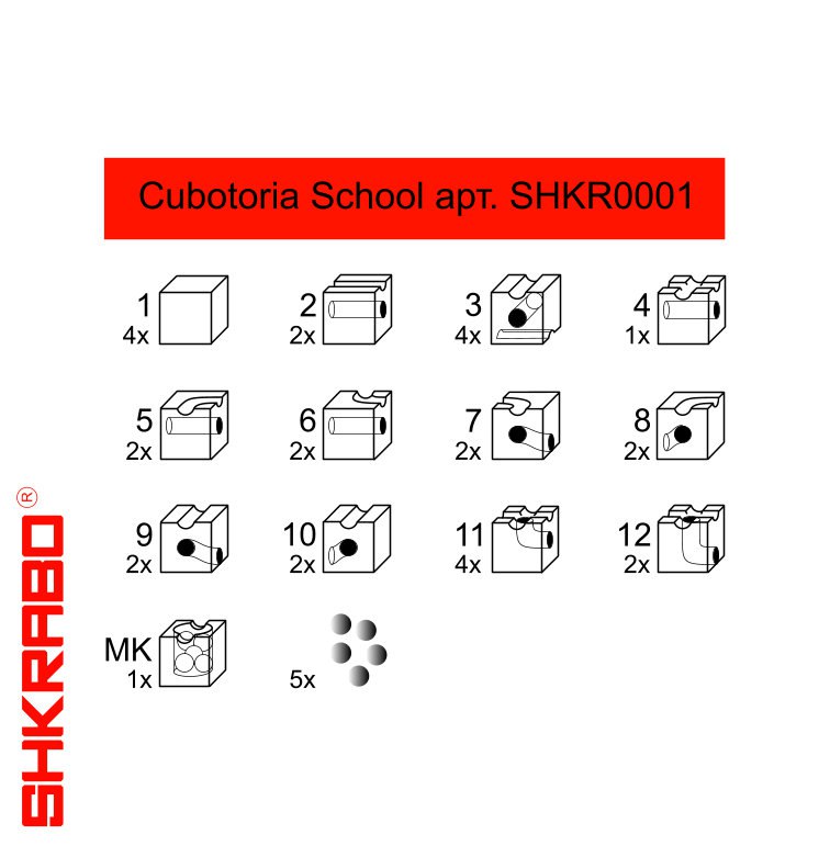 Конструктор Shkrabo® Cubotoria school