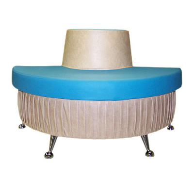 Диван полукруглый на хромированных ножках