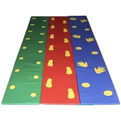 Мат с разметкой "Следочки"  ( 3 коврика с креплениями — ножки, ручки, пяточки-цыпочки)